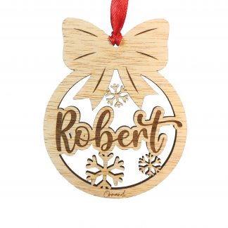 Adorno de Navidad Personalizado – Bola con Nombre