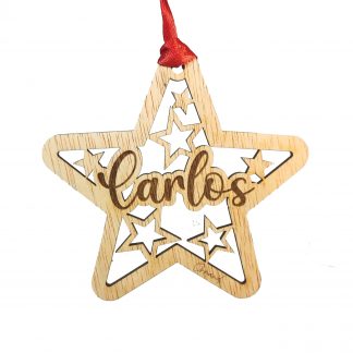 Adorno de Navidad Personalizado - Estrella con Nombre